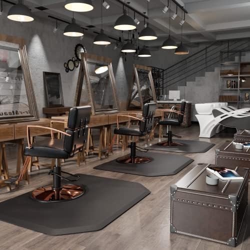 OmySalon Salon Mat for Hair Stylist 4’x5’ Anti Fatigue Barber Floor Mat with Round Base, Salon Chair Mat for Hairdresser Standing, Barbershop Beauty Spa Styling Shampoo Equipment - Image 2