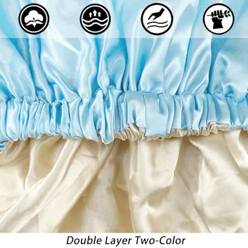 Edoneery Satin Bonnet for Sleeping Women, Double Layer Curly Hair Cap - Image 6