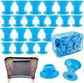 JANYUN 40 Pcs Sea Blue Silicone Hair Rollers,Heatless Hair Styling Tools by JANYUN
