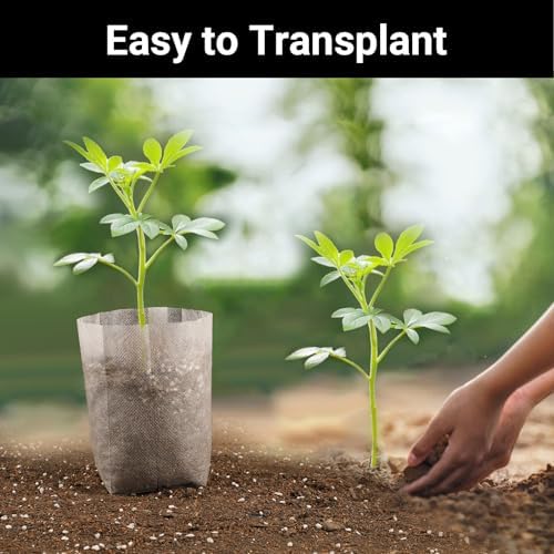 100pcs Plant Nursery Bags, 5.9x6.3 inches Non-Woven Fabric Flower Tree Seed Starters, Garden Plants Seedling Grow Pouch Pots for Seed Starting Growing - Image 4