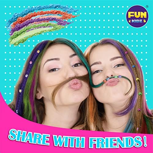 Hair Braiding Kit for Girls 8-12, FunKidz Handheld Hair Temporary Coloring Clamp with Hair Chalk for Kids Washable Hair Makeup Kit - Image 6