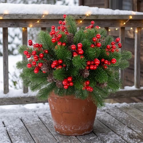 Daynight 6 Bundles Artificial Pine Stems for Outdoor Christmas Decorations by Unknown