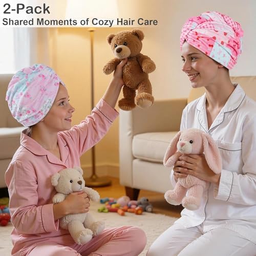 Microfiber Hair Towel Wrap for Kids Girls, Quick Dry Towel, 2 Pack - Image 5