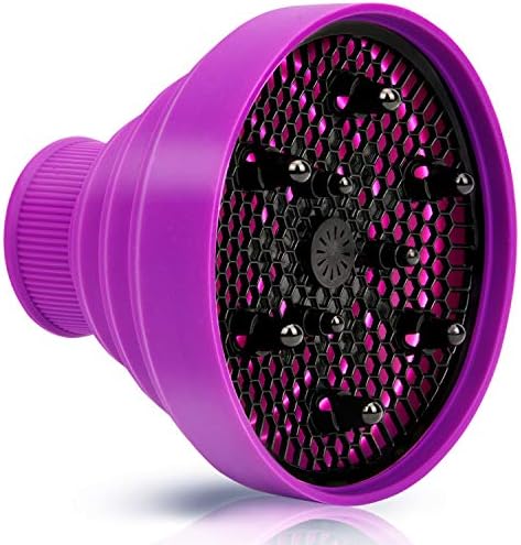 Universal Collapsible Hair Dryer Diffuser Attachment-Foldable Portable Travel and Easy Storage Hair Diffuser Fit Most Hair Dryers with Nozzle Diameter D-1.575Inch to 1.968 Inch (4-5cm)-Purple - Image 2
