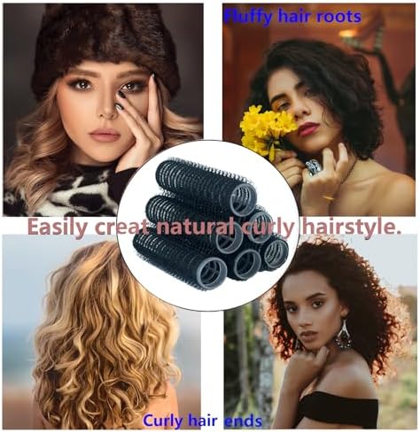 18PCS Self Grip Small Hair Curlers Heatless Roller Hair Curlers Pro Salon Hairdressing Curler DIY Curly Hairstyle Hair Rollers Tools Rat Tail Comb for Women Medium Short Hair(Black) - Image 5