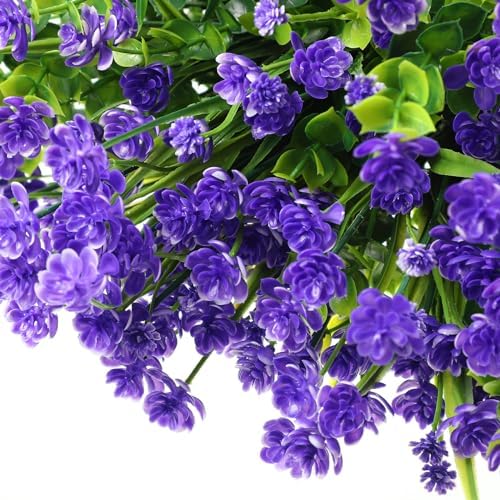 WILLBOND 12 Bundles UV Resistant Faux Flowers, Purple - Image 4