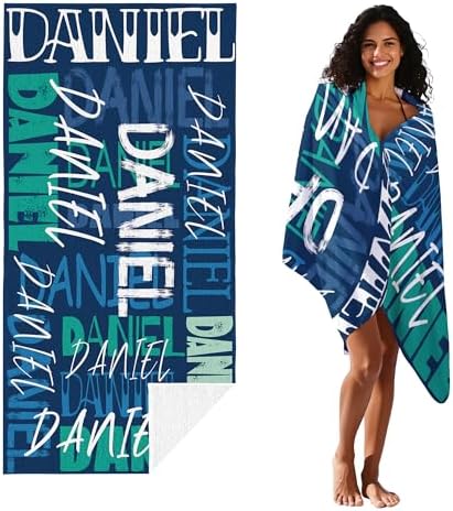 JML Personalized Beach Towel with Name, Custom Beach Towel with Name, Customized Microfiber Pool Towel, Quick Dry & Absorbent Swim Towel for Adult,Anniversary, Birthday, Summer Holiday,Vacation - Image 2
