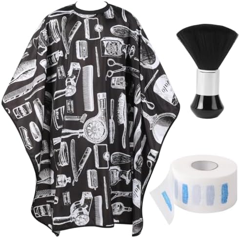 Barber Cape with Neck Brush & Disposable Neck Paper，Barber Patterns by Unknown
