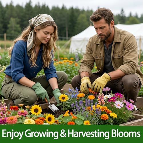 10 Varieties Flower Seeds in Individual Packs, 66,600+ Non-GMO Seeds Indoor Outdoor, Includes Zinnia Lavender Sunflower Marigold Cosmos Nasturtium Snapdragon Borage Yarrow Calendula, Wildflower Seeds - Image 6