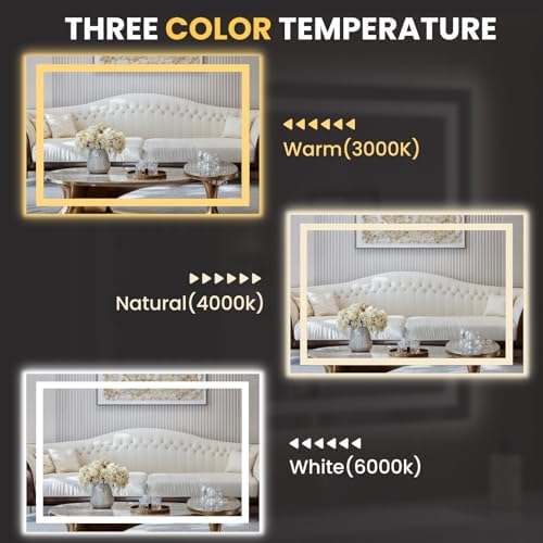LOAAO 50"X36" LED Bathroom Mirror with Lights, UL Listed - Image 5