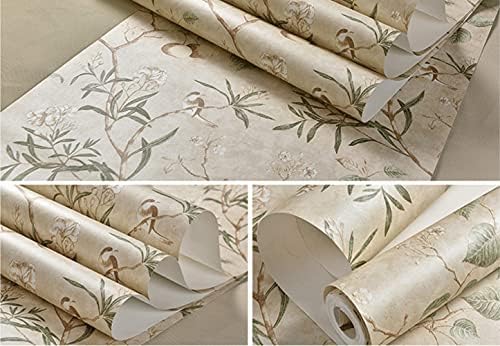Q QIHANG Non-Woven Wallpaper 1.73' W x 32.8' L (Light Yellow) - Image 4