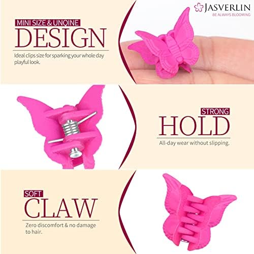JASVERLIN Butterfly Clips for Women, 90s Mini Cute Hair Clips 50 Pcs - Image 4