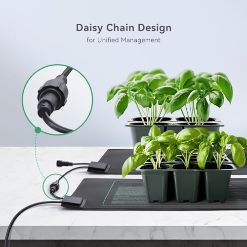 Daisy Chain Seedling Heat Mat for Plants, 4 Pack 10"x20.75" 21W - Image 3