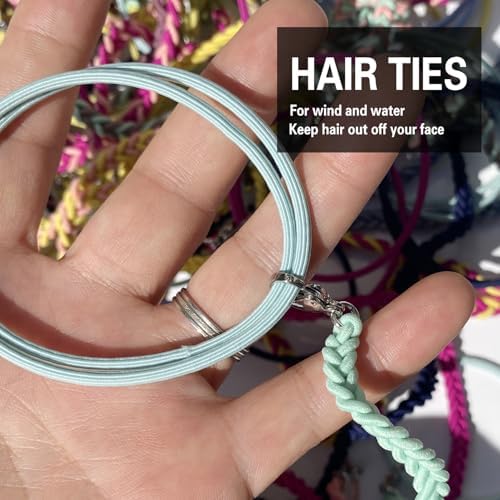 Long Hair Ties for Women, 25" Elastic No Tangle Spiral Hair Ties Damage-Free Pony Tail Holders for Thick Long Hair Motorcycle Hair Accessories for Sports- Bike Riding Swim Skiing-3 Packs Colorful - Image 3