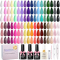 Beetles Gel Nail Polish Set, 44Pcs Purple Green Yellow Pink Gel Polish Kit by beetlesGelPolish