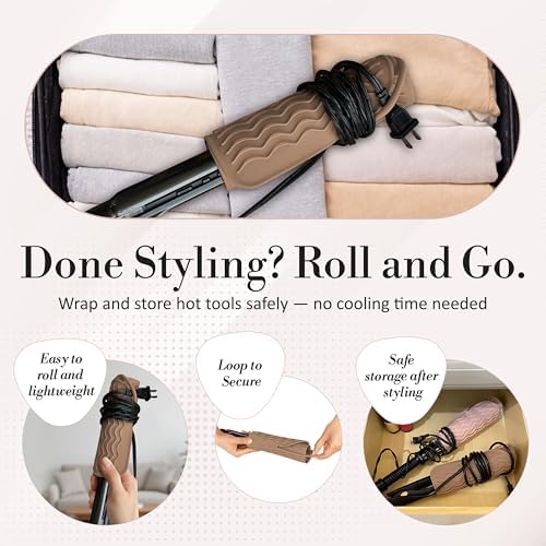 Large Vanity Mat, Heat Resistant Mat for Hair Tools, Vanity Décor, Mocha - Image 5