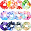 IVARYSS Scrunchies for Girls, 12 Pcs Tie Dye Velvet Scrunchies for Hair, Soft Rainbow Ponytail Holder, Cute Candy Colors Elastic Hair Bands for Teens and Women by IVARYSS
