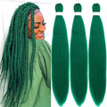 Dark Green Braiding Hair Pre Stretched Kanekalo Knotless Prestretched Braiding Hair 30 inch Colored Hair Extensions for Braiding Pre Stretched Micro Braids Itch Free Yaki Long Braiding Hair by UPerfeBeautyFashion