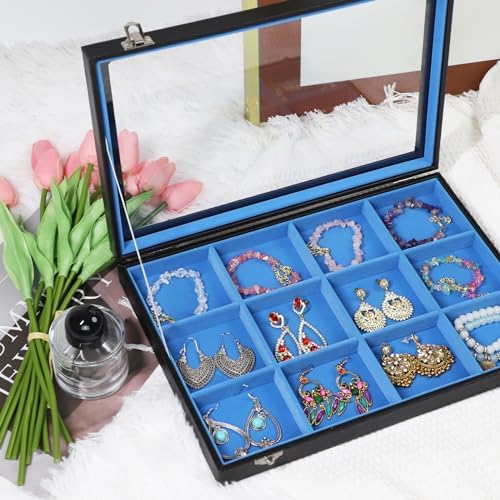Stratalife 12 Grid Bracelet Jewelry Box, Bangle Holder Organizer with Lid - Image 2