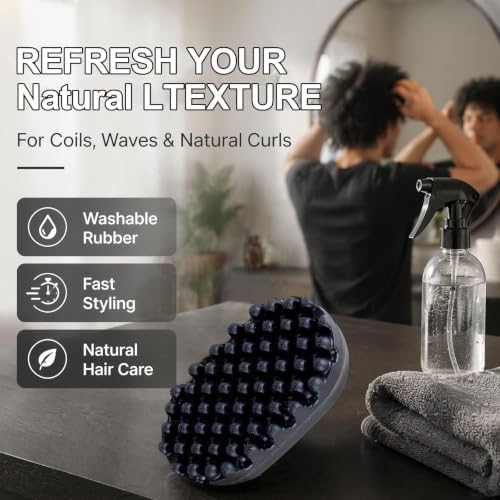 Rubber Curling Hair Brush, Twist Tool for Afro Hair Women and Men - Image 4