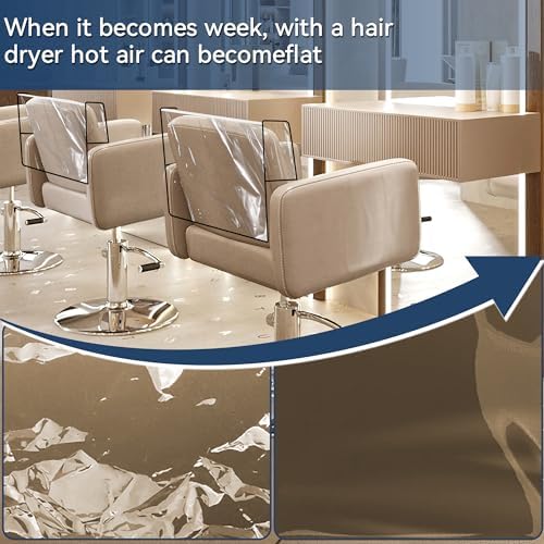 Black Salon Chair Cover, Clear Plastic Square Seat Back Protectors, Reinforced Precision Stitched Covers for Standard Salon Chairs - Image 6