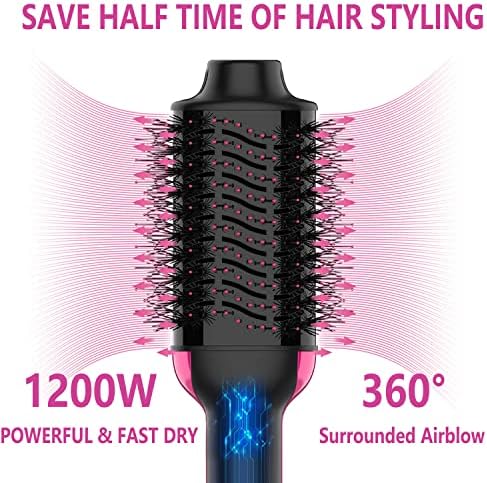 Dual Voltage Hair Dryer Brush for European Travel, 120V - 240V One Step Hair Dryer and Styler Volumizer, Professional Blow Dryer Brush with Negative Ion Anti-frizz for Drying, Straightening, Salon - Image 4