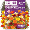 3,000 California Poppy Mix Heirloom Flower Seeds, Eschscholzia Californica by KVITER