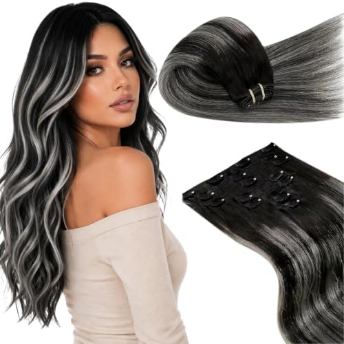 LaaVoo Hair Extensions Clip Ins, For Special Occasion, 18 Inch by LaaVoo