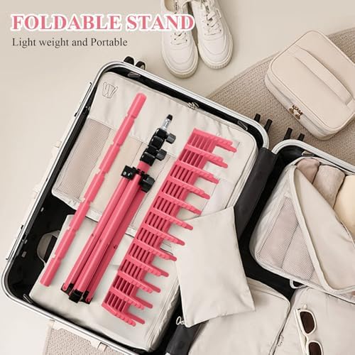 Braiding Hair Rack, 144 Pegs Braiding Rack Stand for Hair, 2-sided Height Adjustable Standing Hair Extension Holder with Stylist Hair Braiding Tools - Image 6