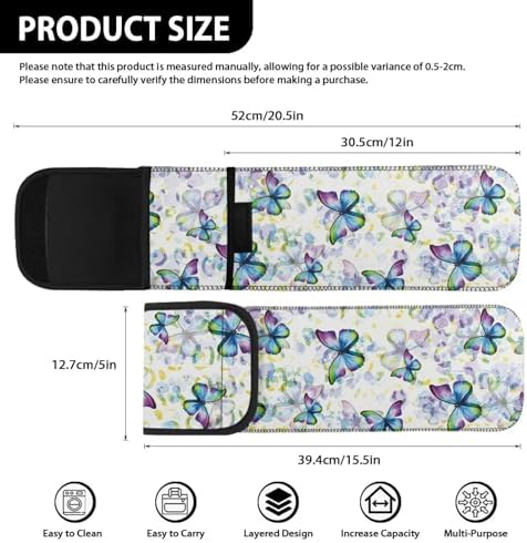 Ohuysud Butterfly Pattern Hair Straighteners Case Storage Bag Heat Resistant Neoprene Curling Iron Holder Travel Case Portable Curling Iron Organizers Hair Accessories Organizer - Image 6