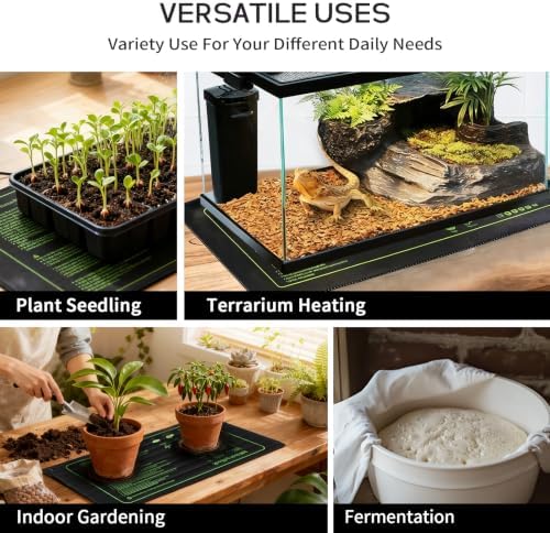 SYSAI Seedling Heat Mat 20" x 10" with Digital Thermostat, Waterproof Heating Pad for Indoor Seed Starting, Germination, Greenhouse & Reptile Tank - Image 6