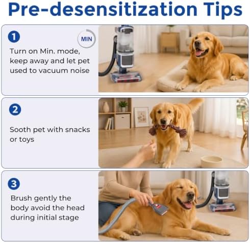 Dog Hair Grooming Brush Vacuum Attachment for 1" to 1-3/4" Various Size Vacuum Cleaners, Pet Shedding Tool with Extension Hose, Adapter and Storage Bag - Image 7