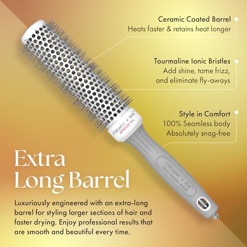 Olivia Garden Ceramic + Ion Speed XL - Extra-Long Round Thermal Hair Brush - Not Electrical - Professional Blowout Brush for Normal to Thick Hair - Image 3