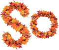 2 Pack Fall Leaves Garland, 5.9Ft/Piece Artificial Fall Leaves for Fall Decorations for Home, Halloween Decorations, Fall Garland Outdoor, Thanksgiving Decorations, Fall Outdoor Decor by PLACHIDAY