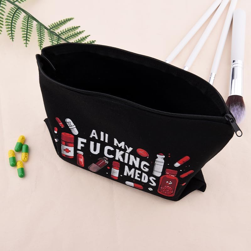 Medicine Storage Organizer Pouch Bag Travel Medication Bag Funny Pharmacist Gifts Physician Assistant Make Up Bags Family Nurse Practitioner Gifts for Women Men Cosmetic and Pill Bags Doctor Pouch - Image 6