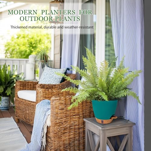 2 Pack 8 inch Plant Pots, Plastic Self Watering Planters - Image 7