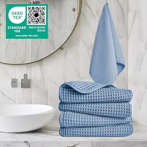 POLYTE 430 GSM Poly Blend Microfiber Quick Dry Waffle Hand Towel, 16x30 in - Image 2