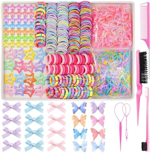 900 PCS Colorful Hair Ties for Girls Hair Accessories Set by Lizioo