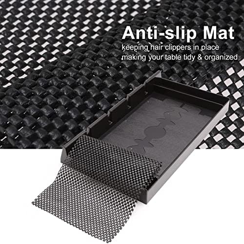 Barber Clipper Tray Organizer, Trimmer, Corded Clippers Holder for Hairdresser, Salon Station Haircut Tools Keeper with Anti-Slip Mat - 15.7" L x 8.9" (Rectangle) - Image 3