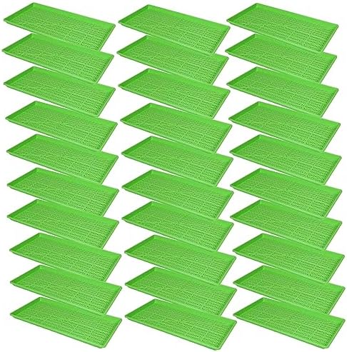 SUNPACK 10" x 20" Heavy Duty Mesh Plastic Seed Starting Tray, Green, 1" (Pack of 30) - Ensures Water Drainage and Aeration, Perfect for Greenhouses or Indoor Gardening by SUNPACK