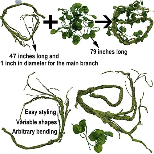 Reptile Plants for Bearded Dragon Tank Accessories, Terrarium Plant Artificial Decor for Snake Cage, Fake Plant for Leopard Gecko Habitat, Lizard Chameleon Ball Pythons (Group BN) - Image 3