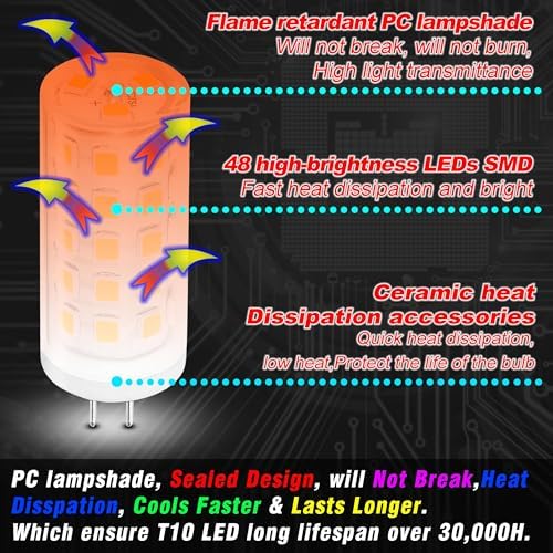 G4 Bi-Pin LED Bulb 6000K Daylight White 12V 24V T3 JC Type 4W 400lm, 8 Pack - Image 2
