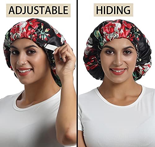 Satin Bonnet Silk Sleep Cap,Hair Bonnet for Braids Curly Hair - Image 4
