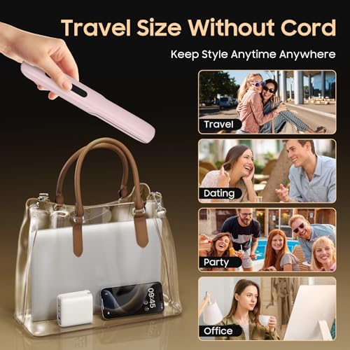 Cordless Hair Straightener, Portable Flat Iron for Travel, 2 in 1 Hair Styling Tools for straightening and Curling, Lightweight on-The-go - Image 7
