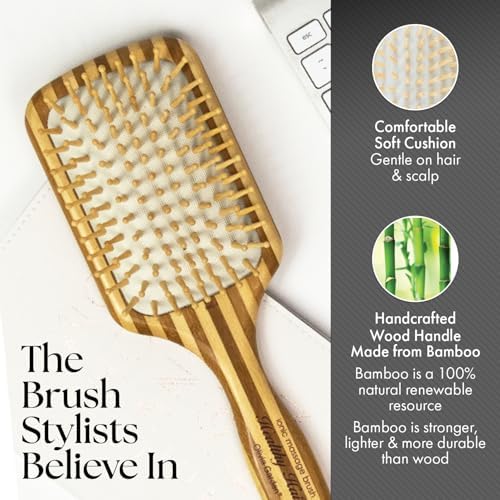 Olivia Garden Healthy Hair Eco-Friendly Bamboo Ionic Massage Hair Brush HH-4 (Paddle Large) - Image 5