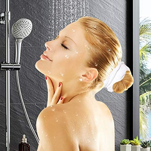 IVARYSS Super Towel Scrunchies for Drying Hair, Absorbent and Soft Microfiber for Frizz Free, Large Thick Ponytail Holder Wet Hair Accessories for Women and Girls, 4 PCS (White Grey) - Image 2