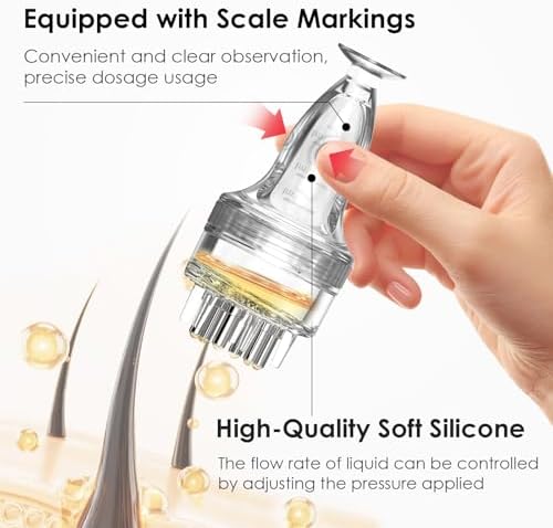 Scalp Applicator Comb,Minoxidil Applicator tool,Hair Oil Essential Serum Liquid Massager for Hair Growth, Follicle Care Treat hair Loss Thinning (Transparent) - Image 6