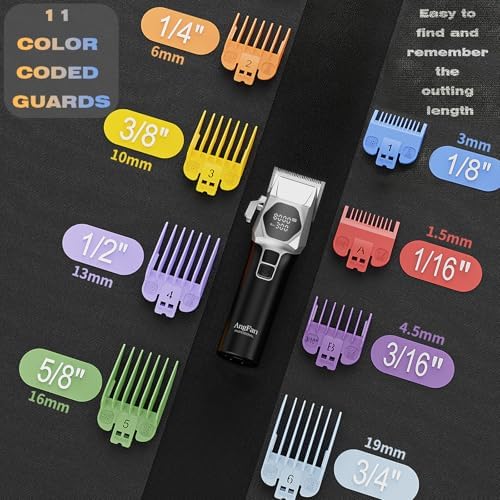 ANGFAN Cordless Hair Clippers for Men 8000RPM 5-Speed 440C Oxide Blades - Image 4