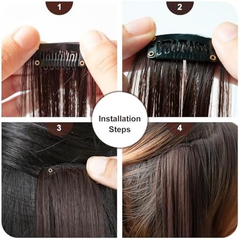 Colored Hair Extensions Clip in Brown Hairpieces 14 PCS - Image 4