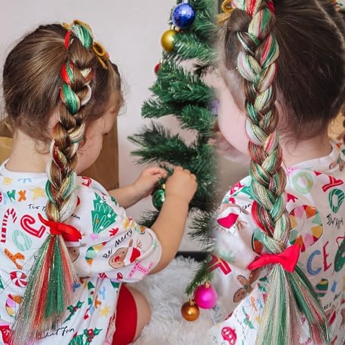 Hair Tinsel Clip in 12 Pcs Fairy Glitter Tinsel Hair Extensions for Kids - Image 4